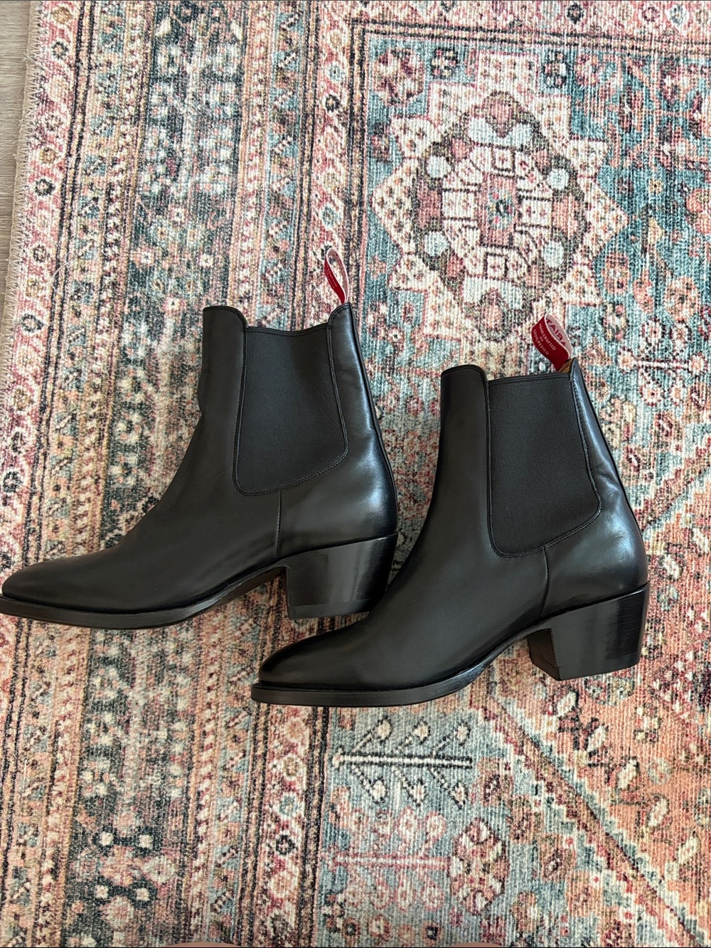 Black Leather Chelsea Ankle Boots